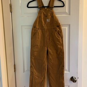 Carhartt boys kids quilted overalls size 7 EUC